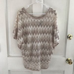White House Black Market Chevron Crochet Top